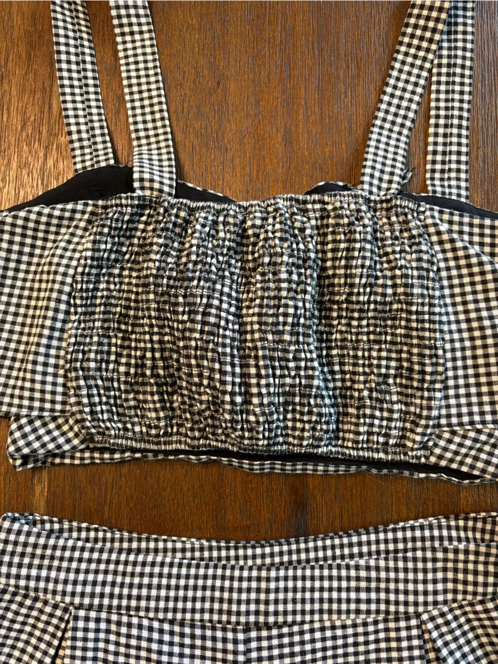 High-Waist Gingham Set— Black & White - Picture 6 of 6